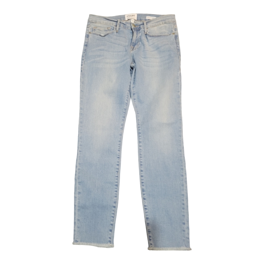 Frame Le Skinny De Jeanne Crop Jeans Women 28 Light Blue Denim